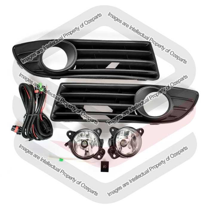 Full Set Fog Light Spot Driving Lamp Black For Volkswagen VW Polo 2005~2010