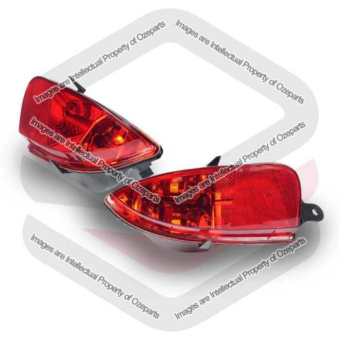 Set Pair LH+RH Rear Bar Light Fog Lamp Reflector For Holden Barina XC 2004~2005