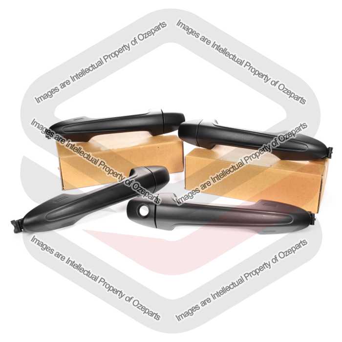 Door Handle Outer (Black) Front + Rear (Set of 4 Pcs)