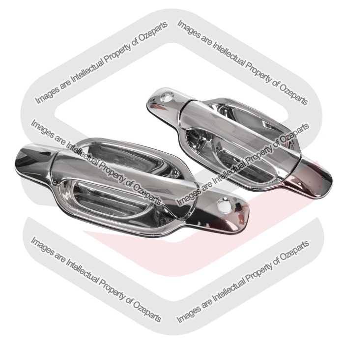 Ozeparts Fits Great Wall V200 V240 K2 2009~2013 | FRONT Outer Door Handles (Full Chrome) | Pair of LH Left Hand (Passenger) + RH Right Hand (Driver)