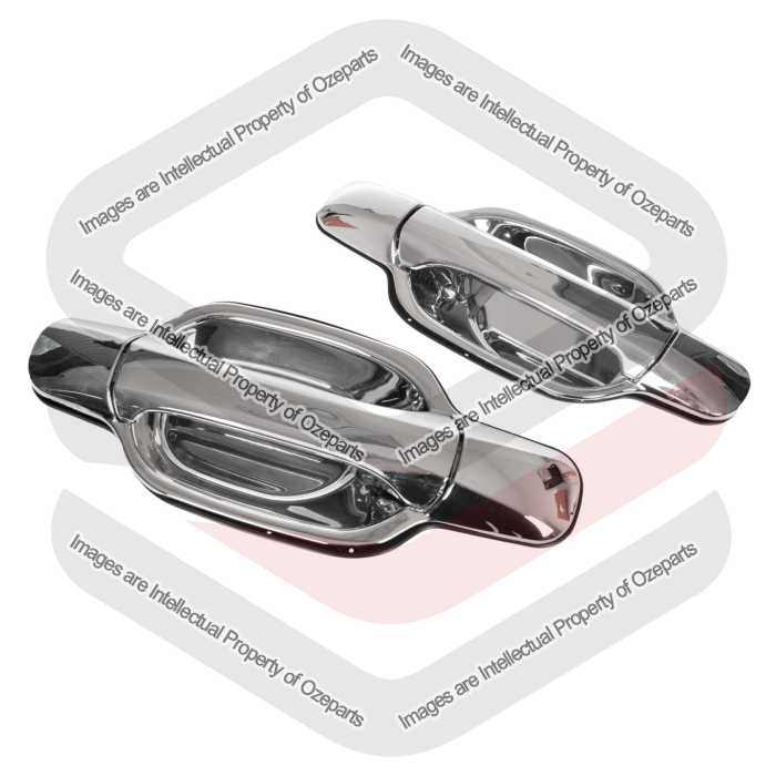 Ozeparts Fits Great Wall V200 V240 K2 2009~2013 | REAR Outer Door Handles (Full Chrome) | Pair of LH Left Hand (Passenger) + RH Right Hand (Driver)