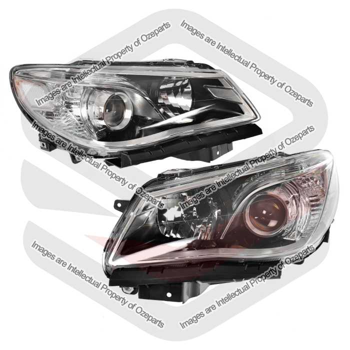 Set Pair LH+RH Head Light Lamp Black For Holden Commodore VF 2013~2018 SS SV6