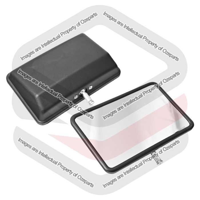 Door Mirror Rectangular Head Only (Texture Black) (SET LH+RH)