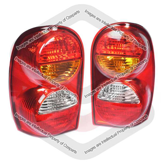 Pair LH+RH Tail Light Rear Lamp (3 Globes) For Jeep Cherokee / Liberty KJ 01~04