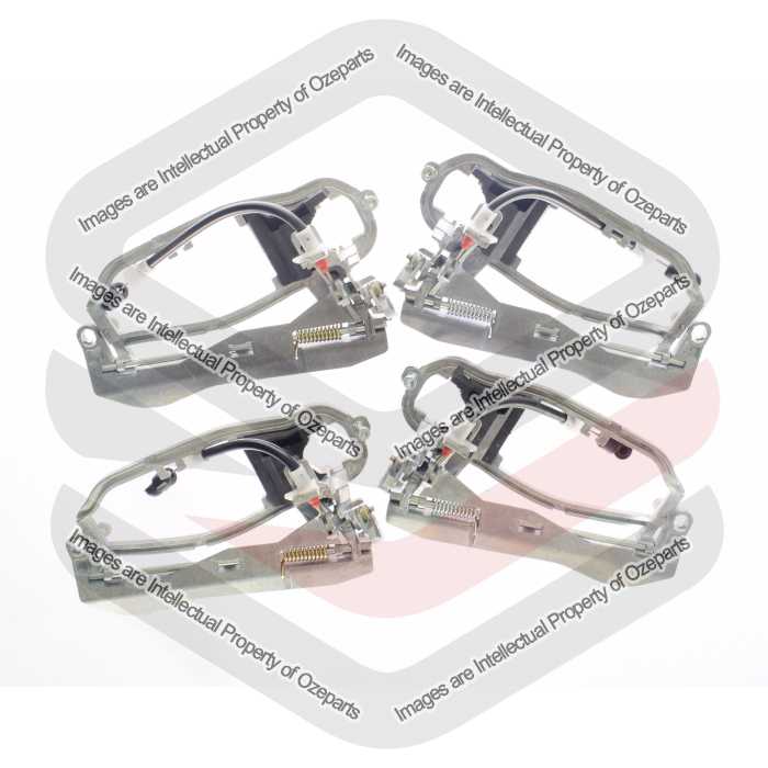 Ozeparts Fits BMW X5 E53 2000~2007 | FRONT + REAR PAIR of Door Handles Outer Carriers with Cable | Set of 4 Pcs