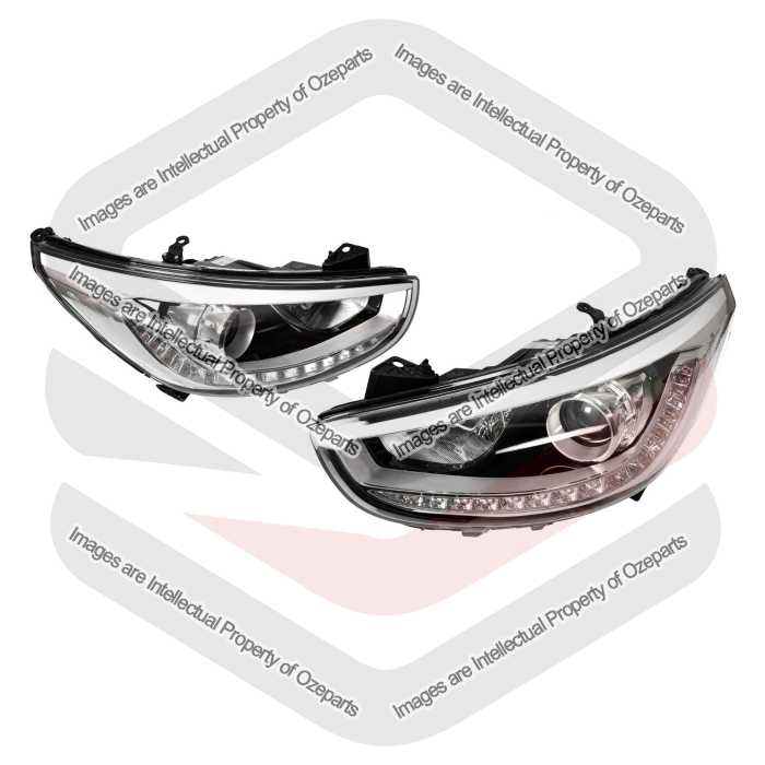 Set / Pair LH+RH Head Light Lamp (LED) For Hyundai Accent RB Sedan Hatch 14~17
