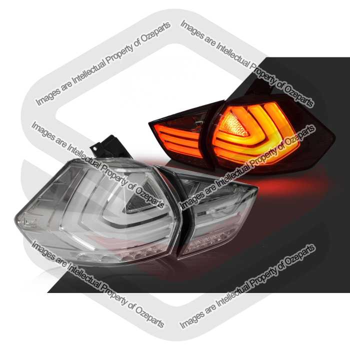 Ozeparts Fits Nissan XTrail T32 2014~2017 Suv | Altezza / Performance TailLights + Tailgate Inner Tail lights Rear Lamps Black (LED) | Pair LH + RH