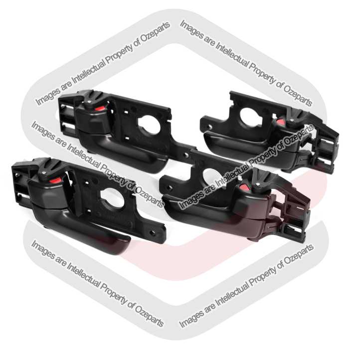 Set of 4 Pcs Inner Door Handle (Black) For Kia Sportage KM 2005~2010 SUV