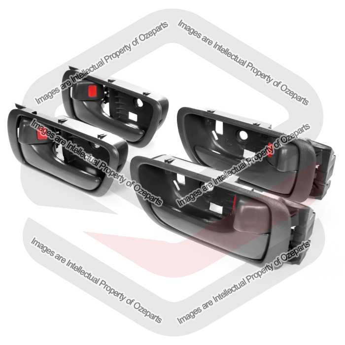 Set of 4 Inner Door Handle Front + Rear Pair Grey For Toyota Camry CV 36 02~06
