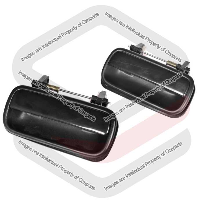 Door Handle Outer   Rear (Texture Base, Gloss Black Lever) (SET LH+RH)