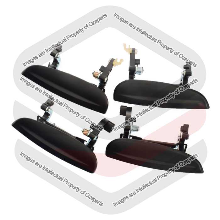 Door Handle Outer (Black) REAR (Set 4 Pcs)