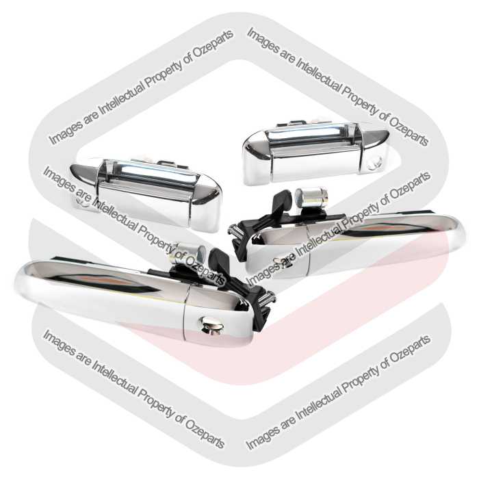Set 4 pcs FRONT & SLIDING Outer Door Handle (Chrome) For Toyota Hiace Van 05~19