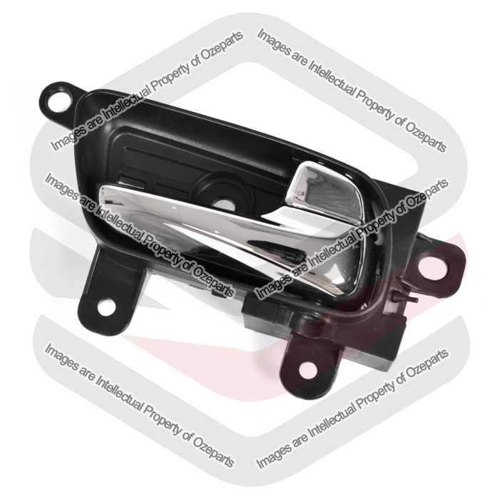 Door Handle Inner (Chrome Lever, Black Base)  Front Or Rear