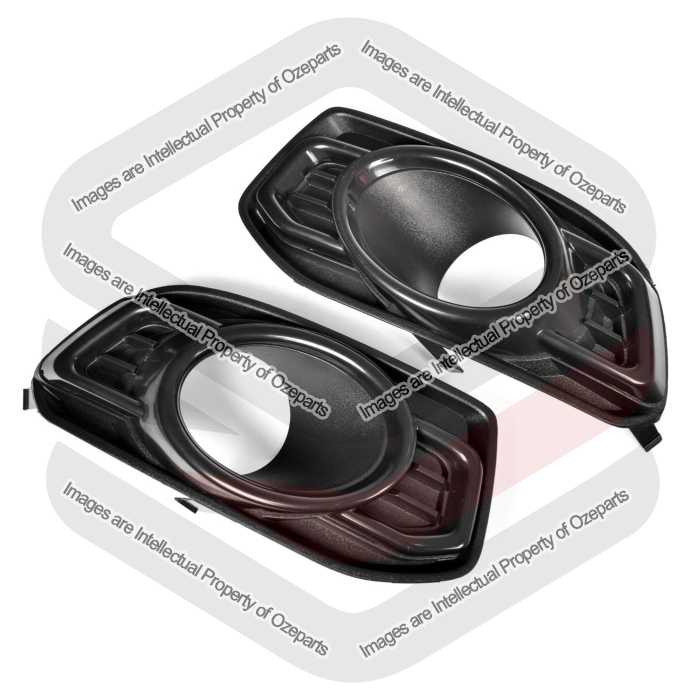 Ozeparts Fits Ford Falcon FG 2011~2014 G6 / G6 Ecoboost | Front Bumper Bar Foglight Fog Light Lamp Bezels Covers (Black) | Pair of LH Left + RH Right