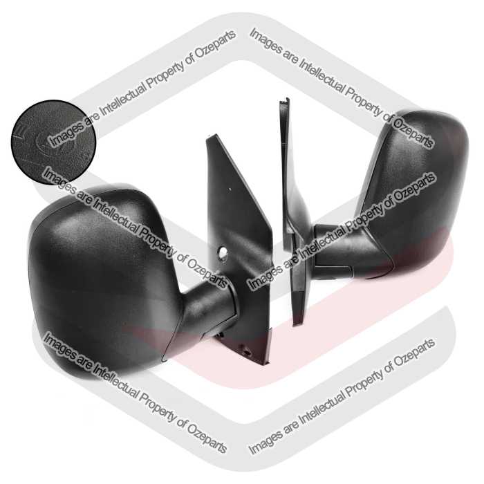 TYC Fits Ford Transit Van VE VF VG 1994~2000 | Manual Door Mirrors Assembly (Texture Black) | Pair of LH LHS Left Hand + RH RHS Right Hand