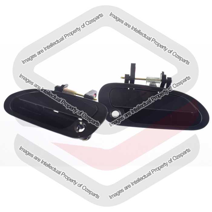 Ozeparts Fits Honda Accord CG CK 1998~2003 | FRONT Outer Door Handles (Black) | Pair of LH Left Hand (Passenger Side) + RH (Right Hand Driver Side)