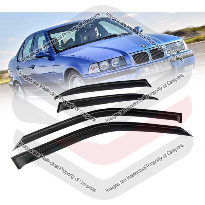 Ozeparts Fits BMW 3 Series E36 1991~1998 4 Door Sedan | Complete Set of 4 Pcs Weathershield Weather Shields Sun Window Visor