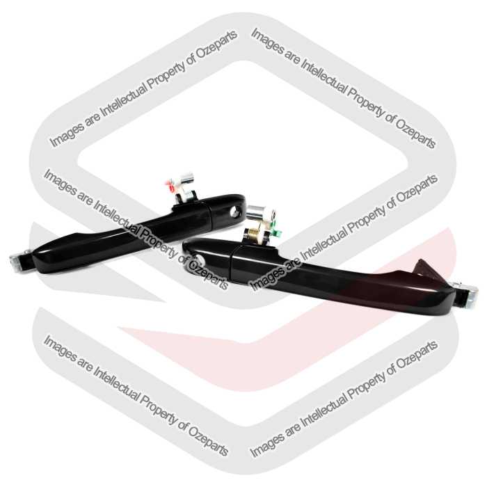 Ozeparts Fits Honda CRV CR-V RD 2002~2006 | FRONT Outer Door Handles (Smooth Black) | Pair of LH LHS Left Hand + RH RHS Right Hand