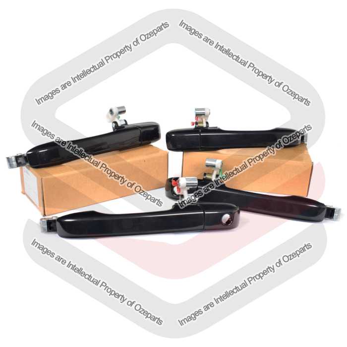 Ozeparts Fits Honda CRV CR-V RD 2002~2006 | FRONT + REAR Outer Door Handles (Smooth Black) | Set 4 Pcs (Pair of LH Left Hand + RH Right Hand)
