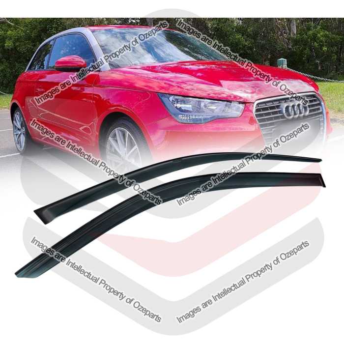 Ozeparts Fits Audi A1 8X Series 2010~2015 3 Door Hatch | Complete Set of 2 Pcs Weathershield Weather Shields Sun Window Visor