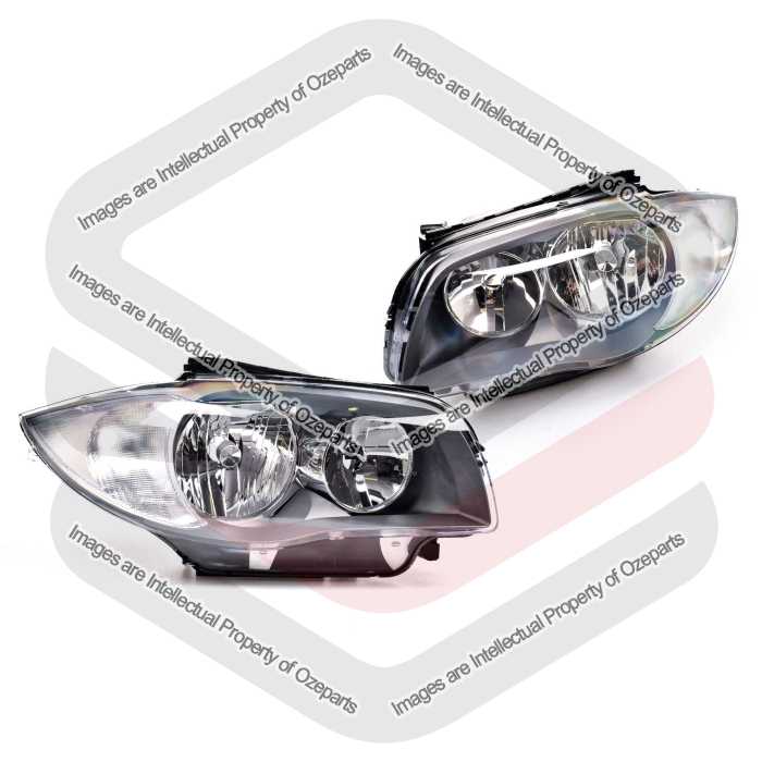 TYC Fits BMW 1 Series E87 E82 E88 2007~2009 | Headlights Head Lights Front Lamps Halogen Type | Pair of LH LHS Left Hand + RH RHS Right Hand