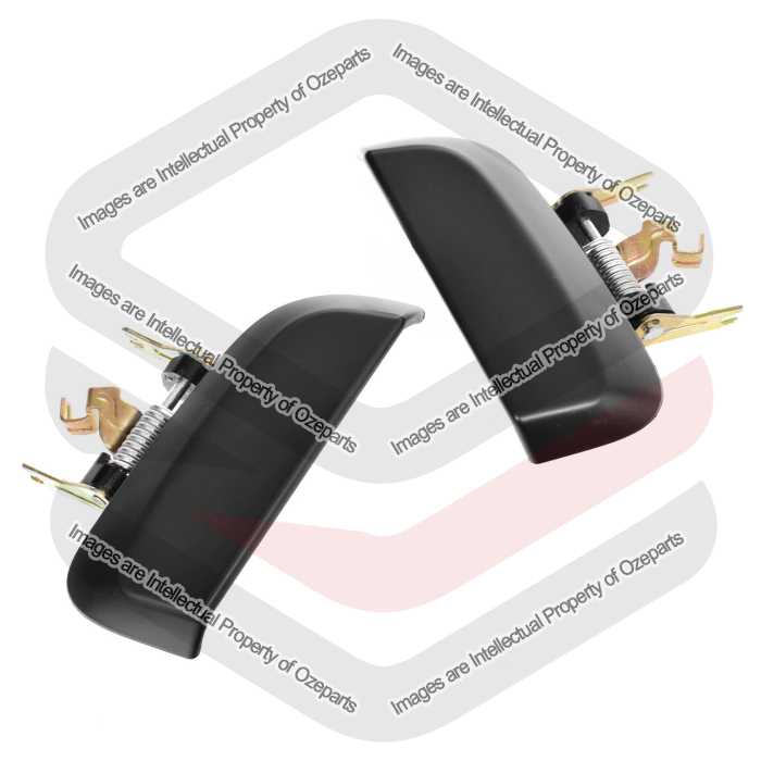 Door Handle Rear Outer (Smooth Black) (Set LH+RH)