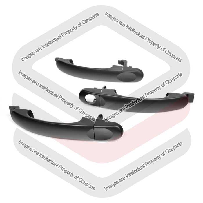 Door Handle Outer FRONT + 1 x REAR Sliding (Prime Black) (SET 3)