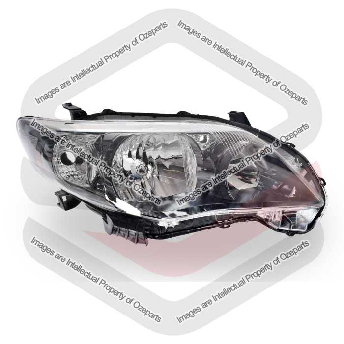 New Genuine Toyota Corolla ZRE152 2010~2013 Sedan | Headlight Head Light Front Lamp (Halogen Chrome Black) | RH RHS Right Hand (Driver Side)