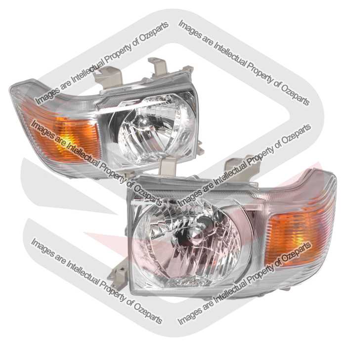 Set Pair LH+RH Head Light Lamp For Toyota Landcruiser J70 Series 2007~2016