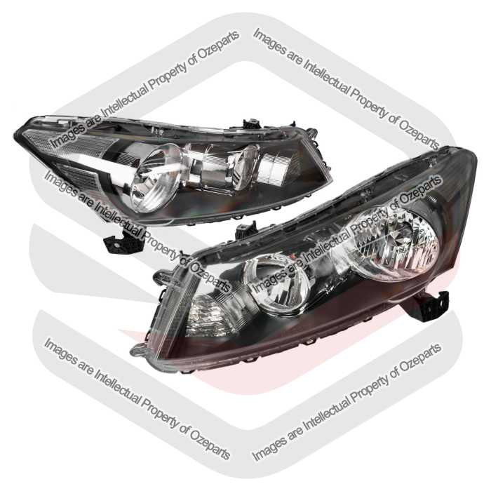 DEPO Fits Honda Accord 8th Gen CP Series 1 & 2 2008~2013 | Headlights Head Lights Front Lamps (Halogen) | Pair of LH Left + RH Right