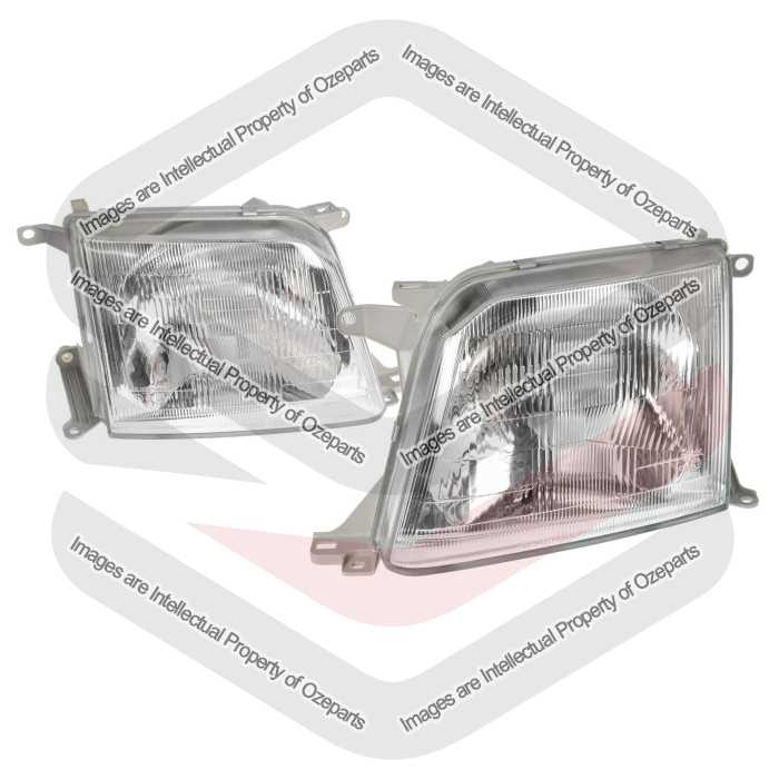 Pair LH+RH Head Light Front Lamp For Toyota Landcruiser Prado J95 1996~1999