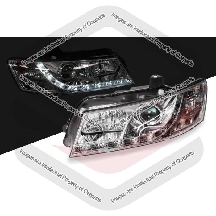 Crystal LED DRL Projector Head Lights For Holden Commodore VZ / HSV