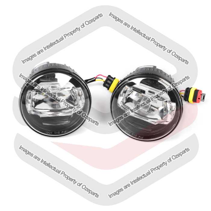 Ozeparts Fits Ford Transit Van VM 2006-2013 | Fog Light Spot Driving Lamp (Kit 2) 90mm Diameter Glass Lens with LED | Set / Pair LH Left + RH Right