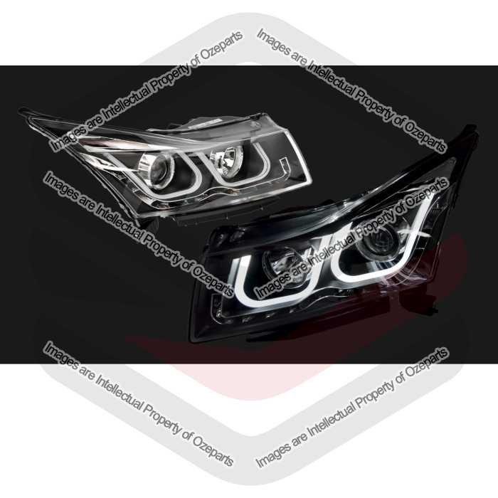 Head Light AM Performance With LED Halo Ring (Black) (SET LH+RH)