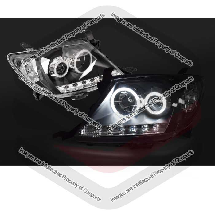 Head Light AM Performance With LED Halo Ring (Black) (SET LH+RH)