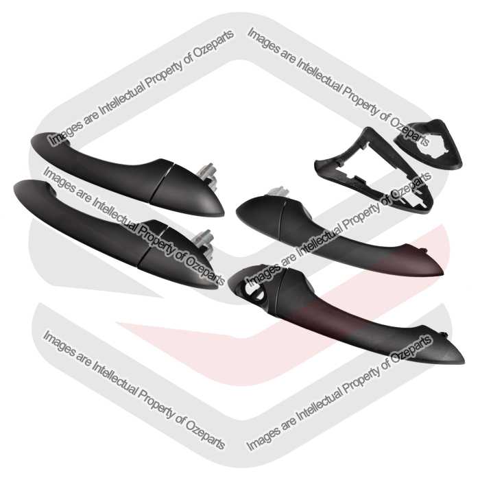 Ozeparts Fits BMW X5 E53 2000~2007 | FRONT & REAR Outer Door Handles (Black) | Set of 4 Pcs (Pair of Front & Rear)