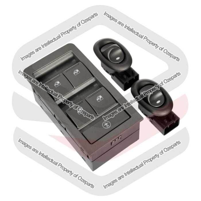 Set Power Master Window Switch + 2 x Rear Single Grey For Holden Commodore VY VZ