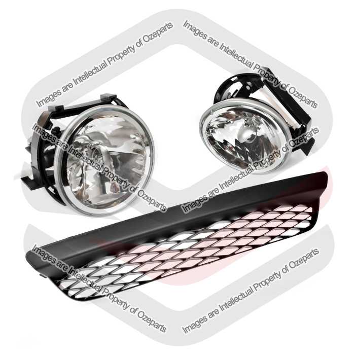 Bar Grille Lower Mesh + Fog Lamp Set (3 Pcs)