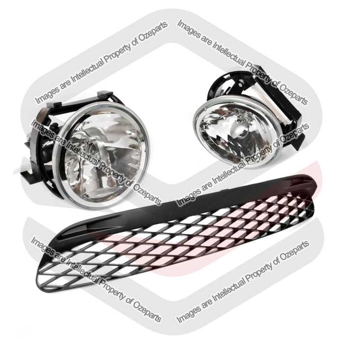 Bar Grille Lower Mesh + Fog Lamp Set (3 Pcs)