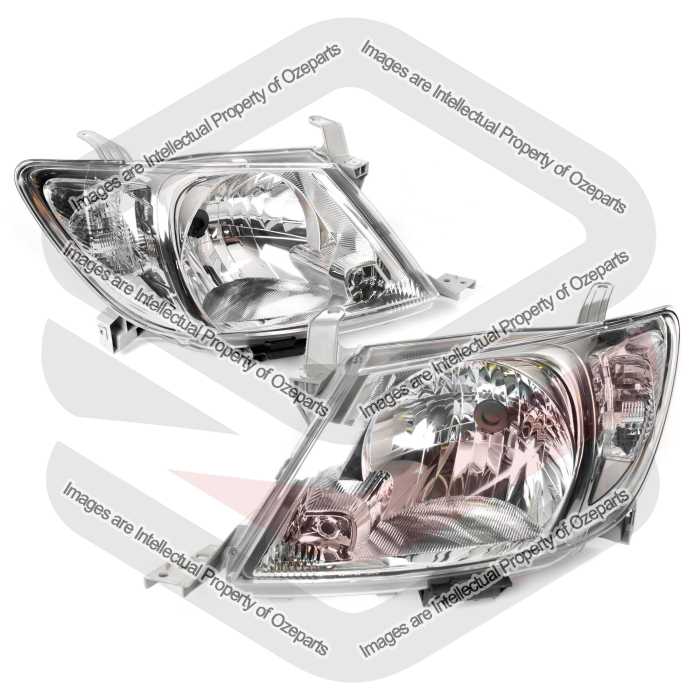 Set Pair LH+RH Head Light Lamp For Toyota Hilux Ute 2008~2012 2WD / 4WD