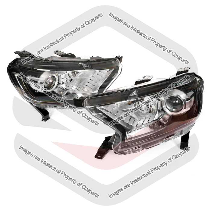 TYC Fits Ford Everest UA Series 2 2018~2022 Ambiente | Headlights Head Lights Front Lamps (Projector, Non LED DRL) | Pair of LH Left + RH Right