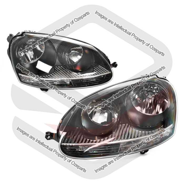 Head Light AM Halogen (Black) GTI Only (Set LH+RH)