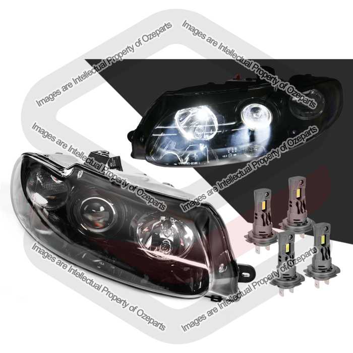 Head Light AM Performance (Black Projector) + LED Globes (SET LH+RH)