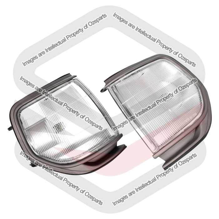 Set / Pair LH+RH Corner Light Lamp GREY For Toyota Landcruiser 80 Series 90~98