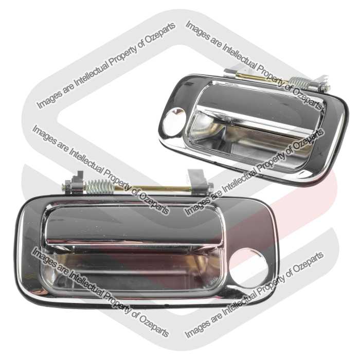 FRONT Pair LH+RH OUTER Door Handle For Toyota Landcruiser 80 Series 90~98 Chrome