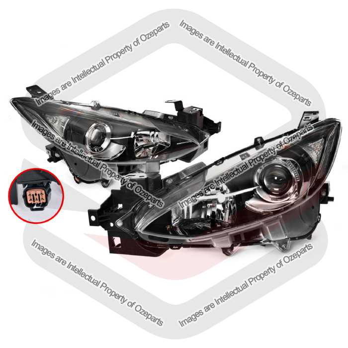 Set Pair LH+RH Head Light Lamp Halogen Manual Type For Mazda 3 BM 2013~2016