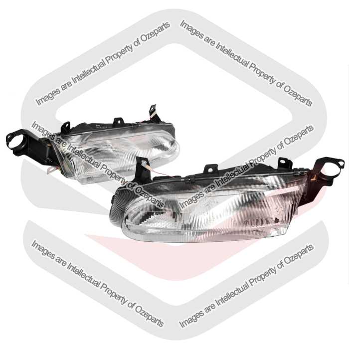 TYC Fits Ford Falcon / Futura EL 96~98 Sedan Wagon | Headlights Head Lights Front Lamps | Pair of LH Left Hand (Passenger) + RH Right Hand (Driver)