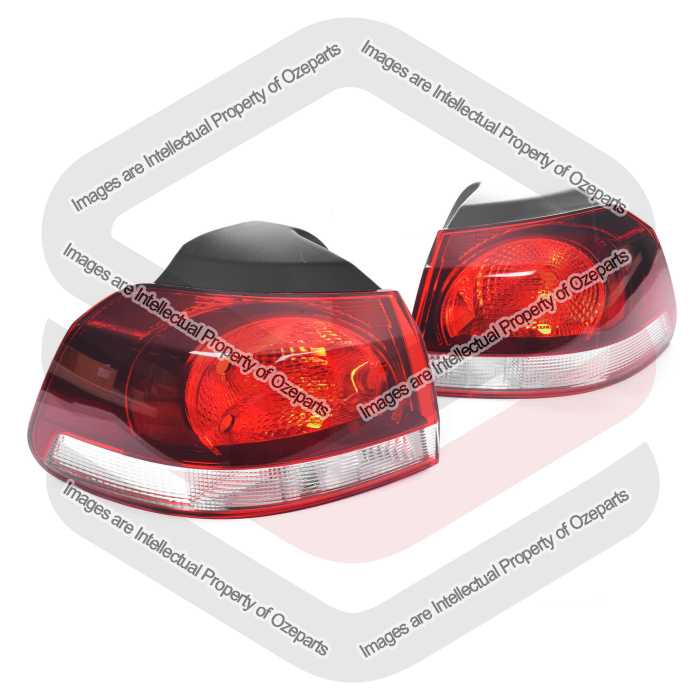 Pair LH+RH Tail Light Lamp For VW Volkswagen Golf MK6 GTD GTi Hatch 2009~2013