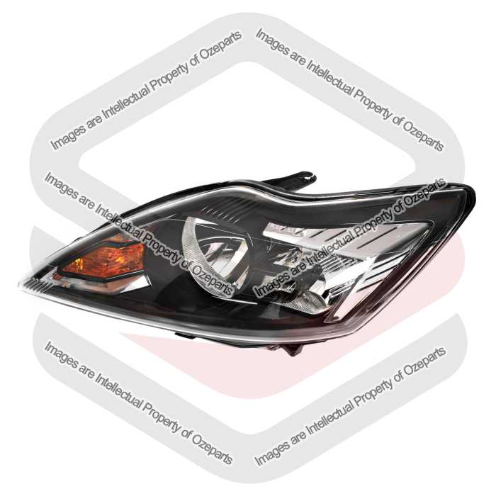 TYC Fits Ford Focus LV Sedan / Hatch 2009~2011 Zetec | Headlight Head Light Front Lamp (Black Inner) | LH LHS Left Hand (Passenger Side)