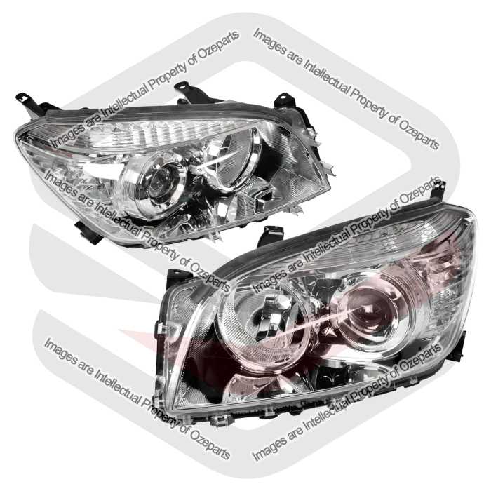 Head Light AM (4 Cyl Chrome) - Manual Adjuster (Set LH+RH)